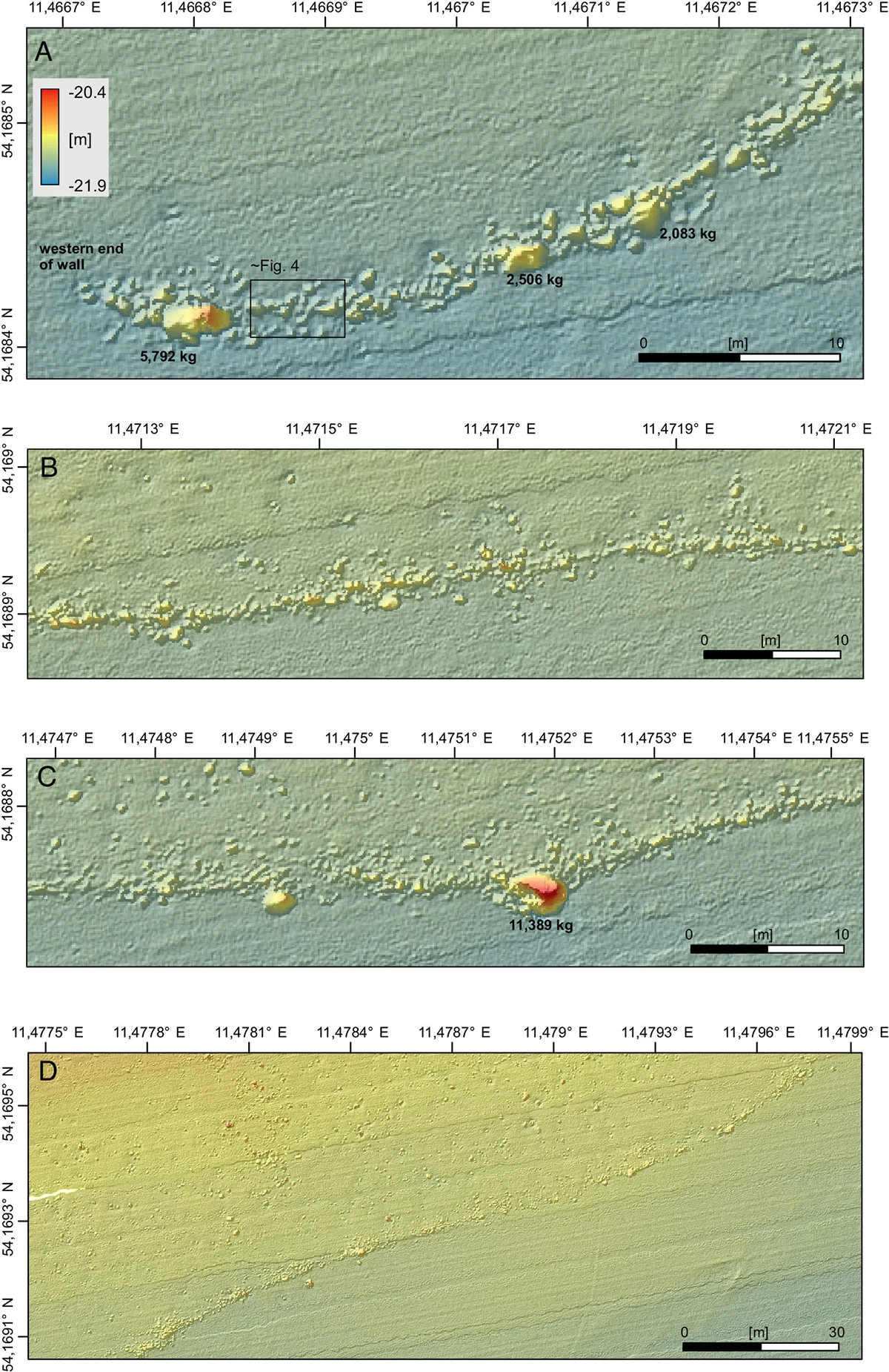 <p>Снимки местности в результате картографирования морского дна на изучаемом участке</p>