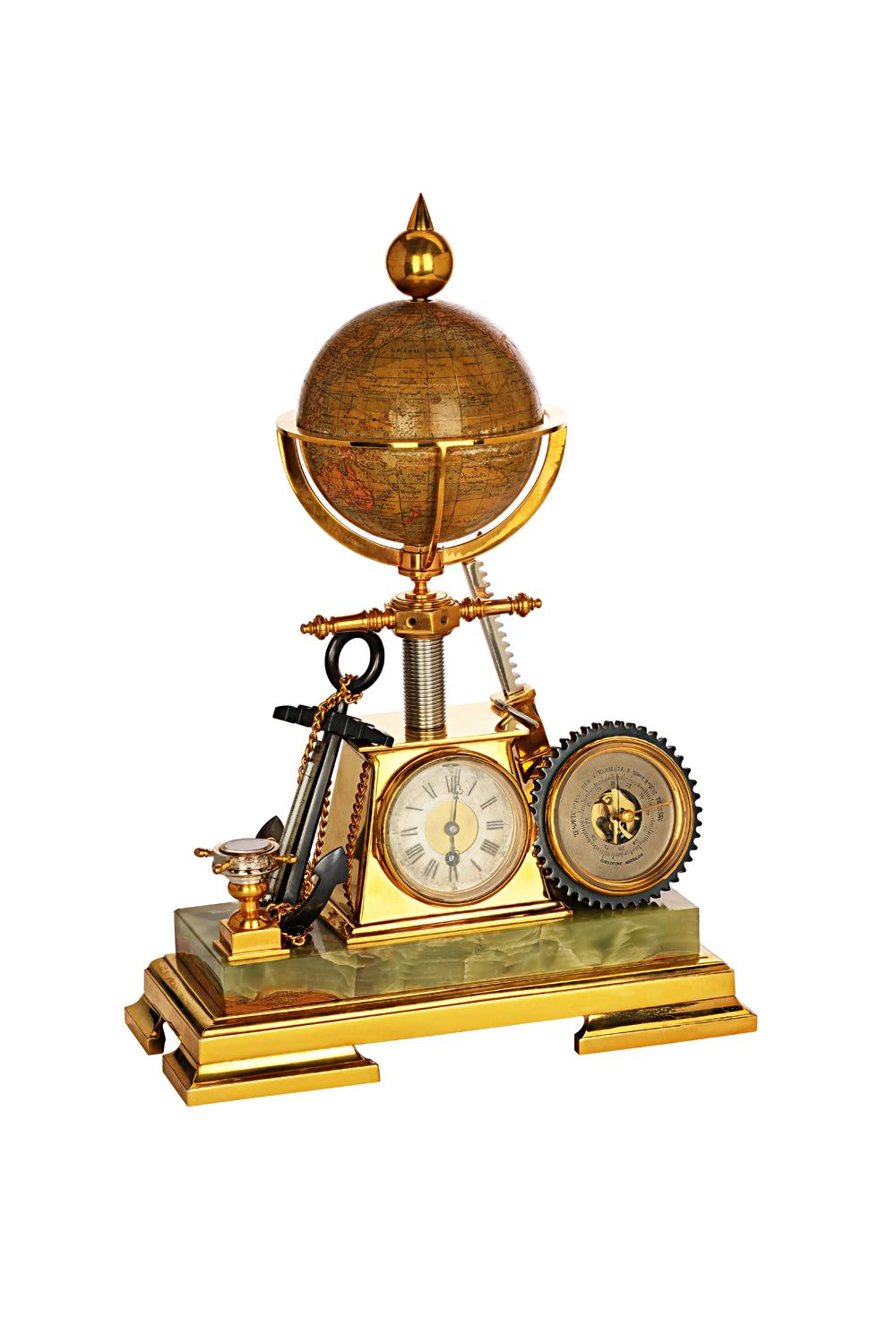 Часы-автоматон &laquo;Глобус&raquo; с барометром и компасом&nbsp;