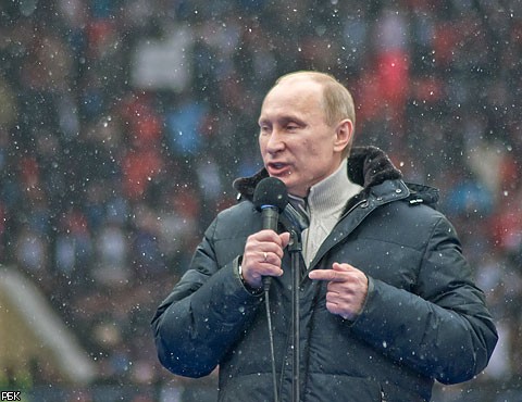 На митинг в поддержку В.Путина пришли 130 тыс. человек