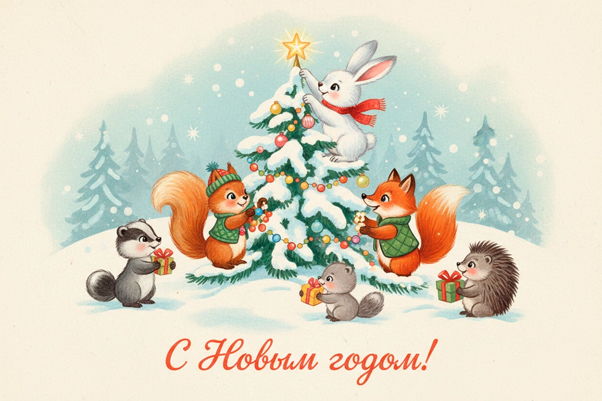 Открытки с Новым годом-2026: 15 красивых и оригинальных вариантов