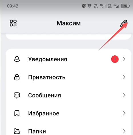 Cмена аватарки в мессенджере MAX на Android
