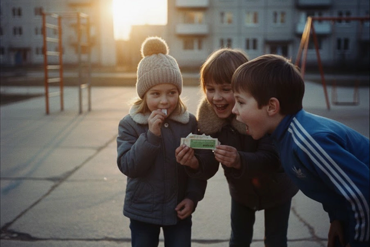 В 1976 году в СССР начали производство отечественной жевательной резинки