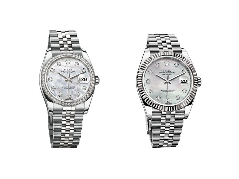Часы Rolex, женская модель Oyster Perpetual Datejust 36 &mdash; 1 270 400 руб., мужская модель Oyster Perpetual Datejust 41 &mdash; 972 400 руб., (Mercury)