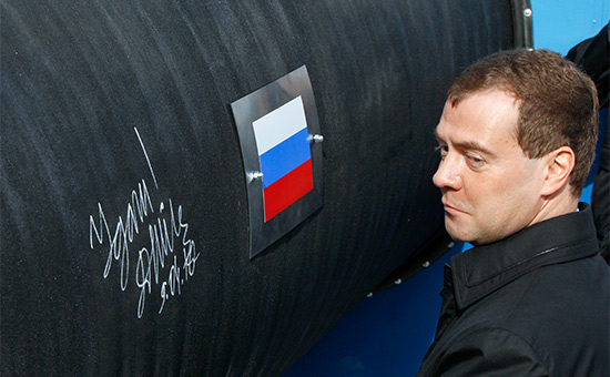 Дмитрий Медведев на&nbsp;церемонии начала строительства морской части газопровода &laquo;Северный поток&raquo;
