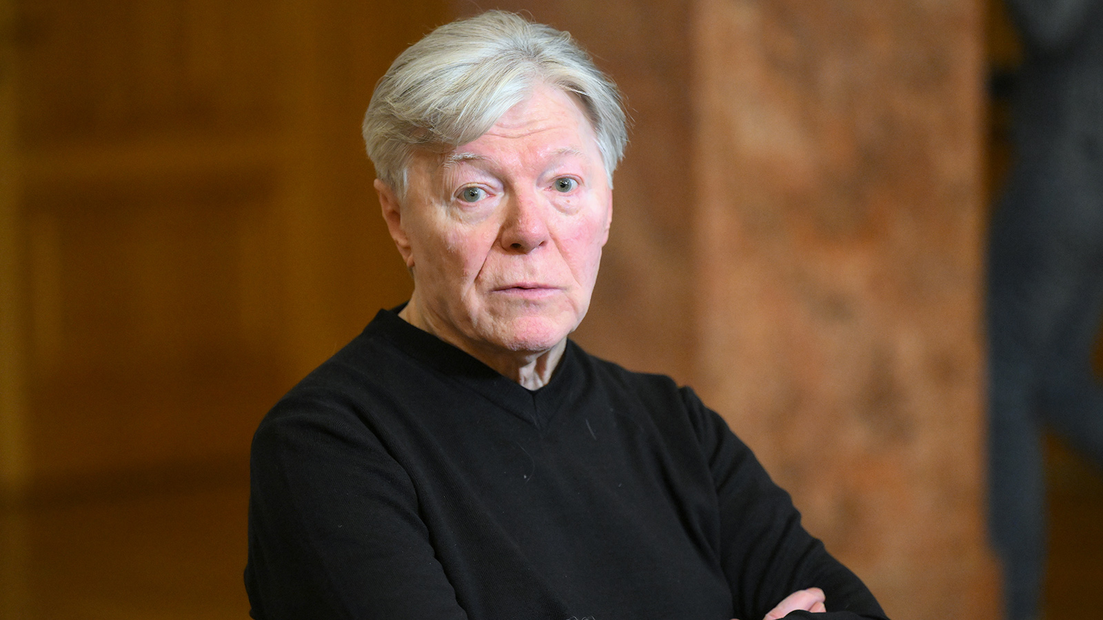 Александр Збруев на пресс-конференции в театре «Ленком Марка Захарова» в Москве, 25 марта 2026 года