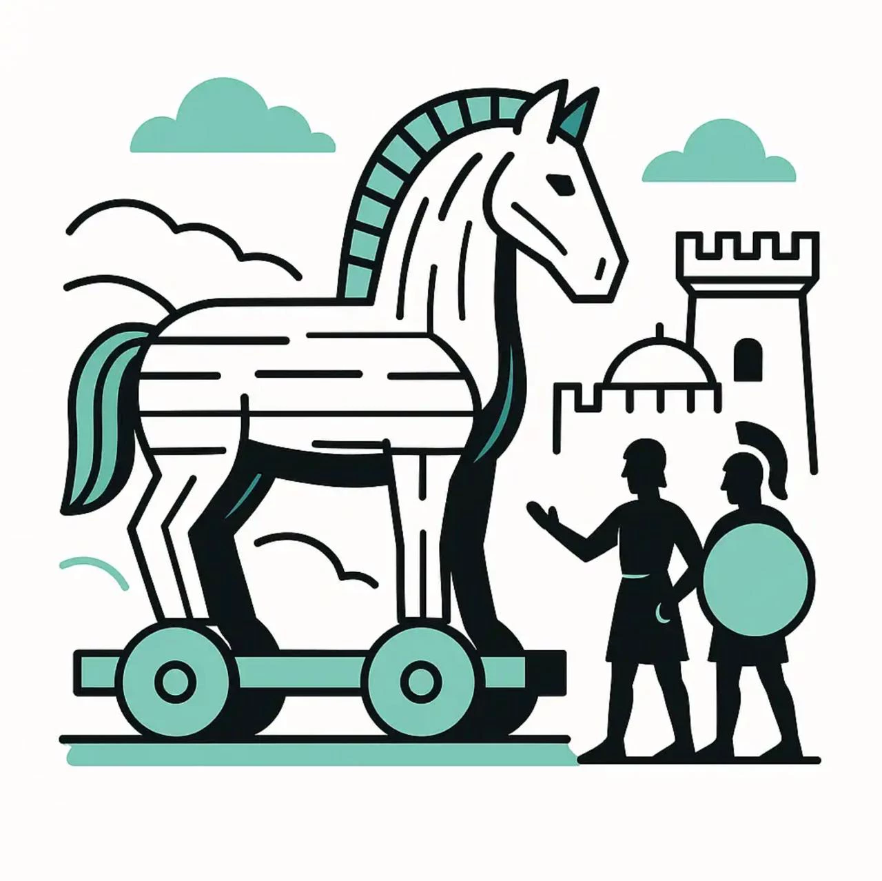 Иллюстрация фразеологизма «Троянский конь»