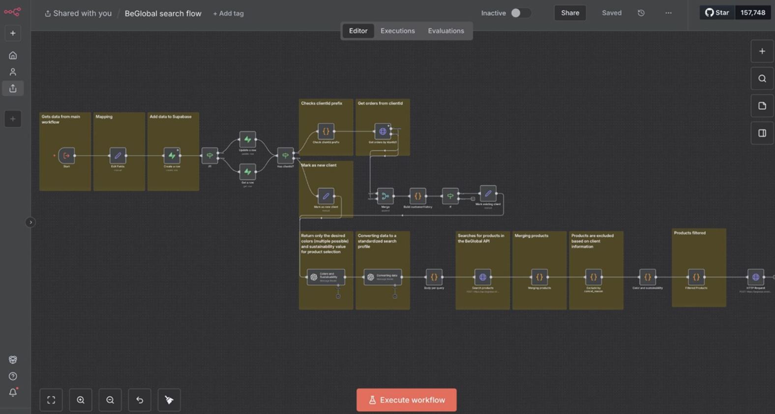 Интеллектуальный поиск товаров в n8n