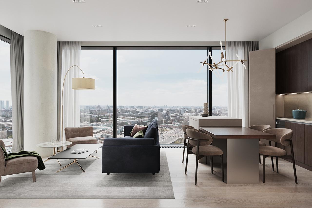 Вариант интерьера квартиры жилого квартала Slava