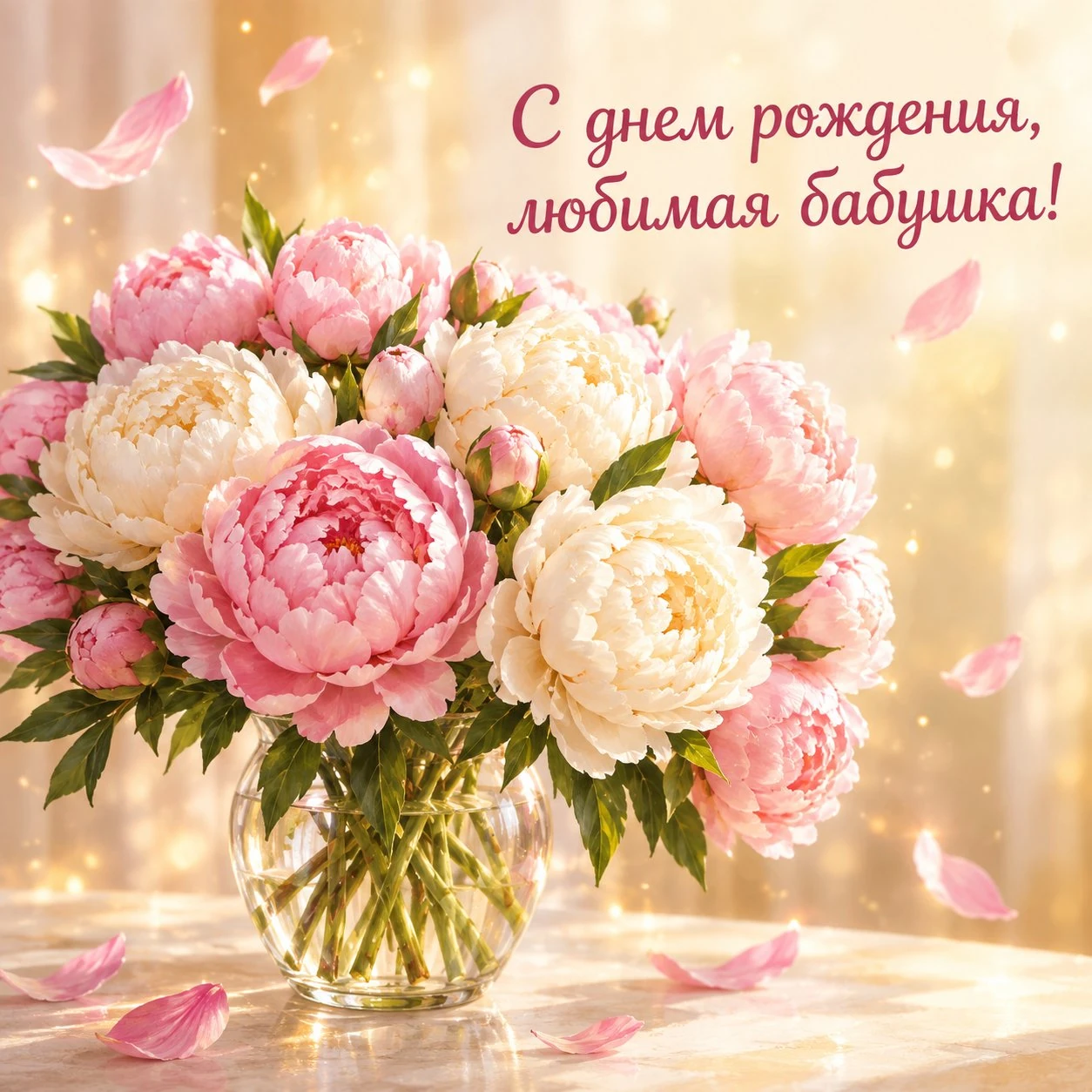 Нежная открытка с днем рождения любимой бабушке