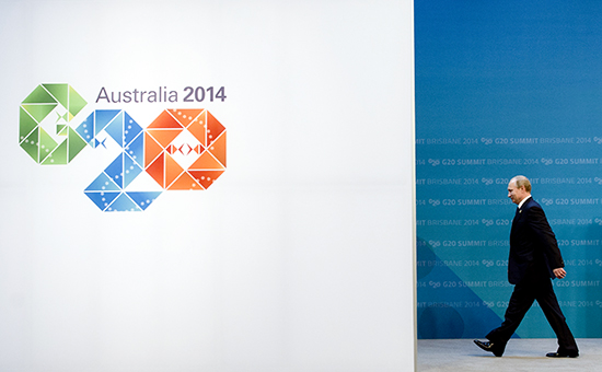Президент России Владимир Путин на саммите G20 в Австралии