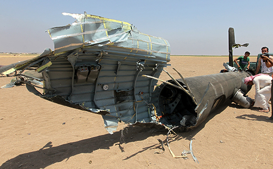 Российский Ми-8, который&nbsp;был сбит в&nbsp;понедельник в&nbsp;провинции Идлиб


