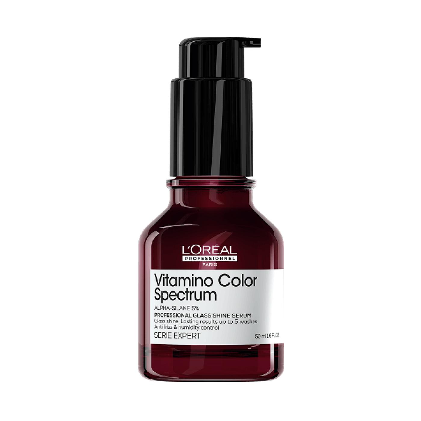 Сыворотка для зеркального блеска волос Vitamino Color Spectrum, L'Oreal Professionnel, 2209 руб. (Рив Гош)