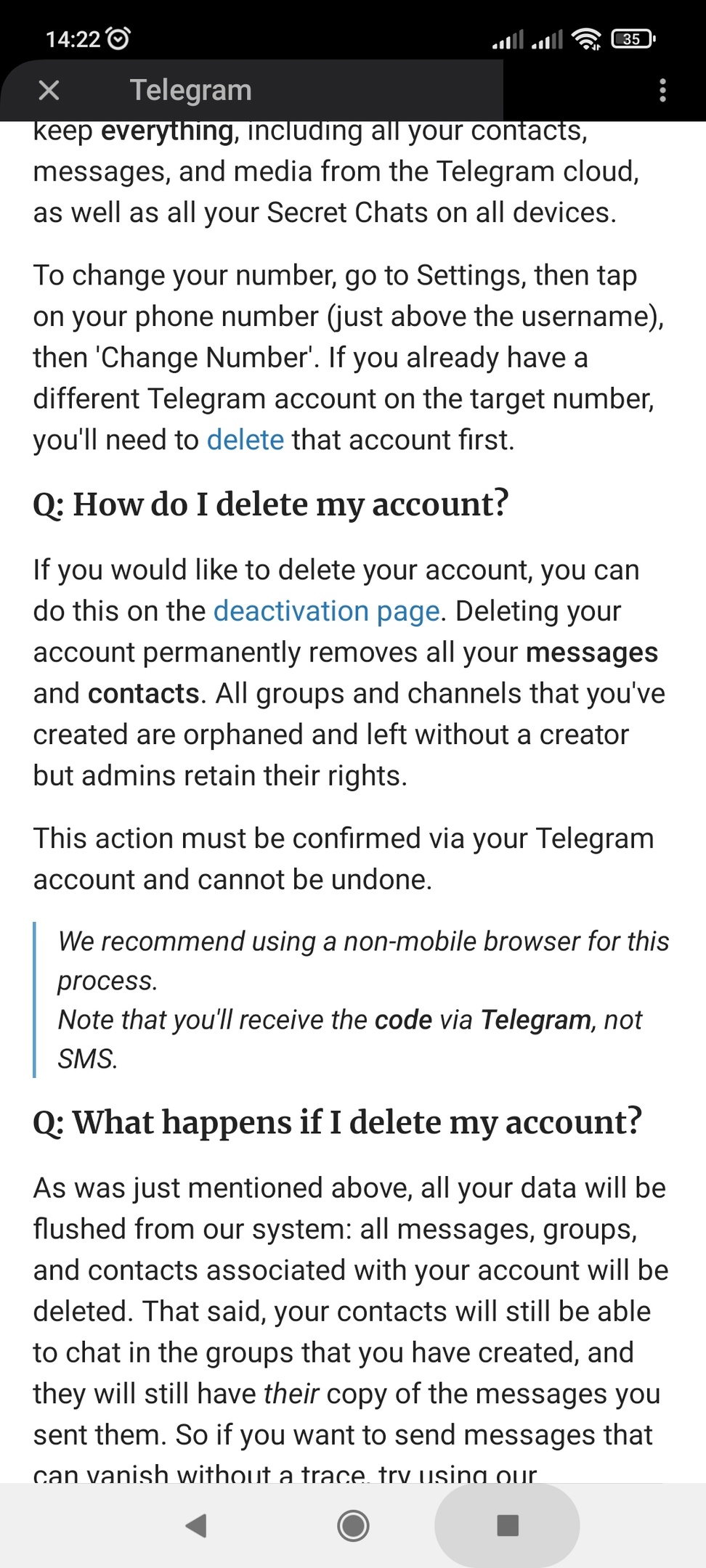 Скопируйте активную ссылку и откройте ее через браузер вашего смартфона.