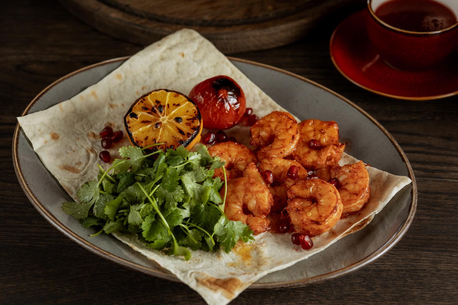 Креветки на мангале в ресторане &laquo;Южанин&raquo;