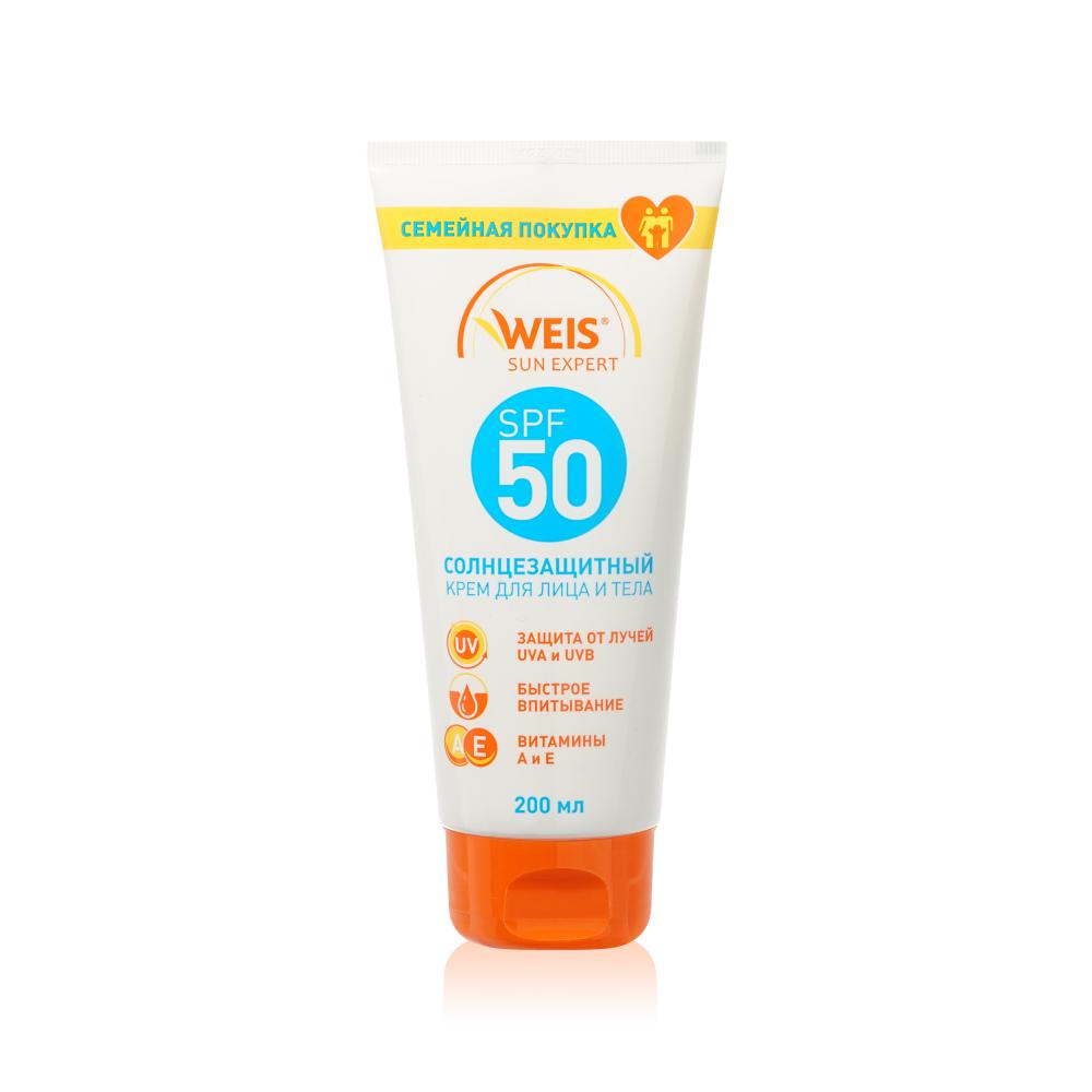 Солнцезащитный крем Sun Expert для лица и тела SPF 50, Weis, 746 руб. (&laquo;Сбермаркет&raquo;)