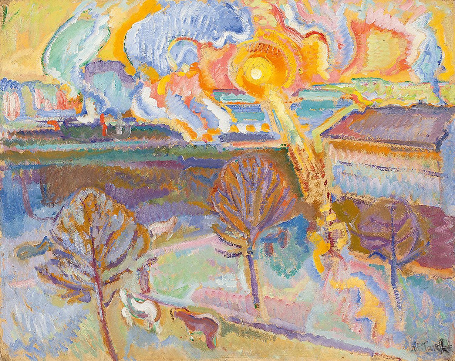 Николай Тархов. «Зарево над вокзалом Монпарнас», 1909–1910. Собрание галереи «Наши художники», Москва