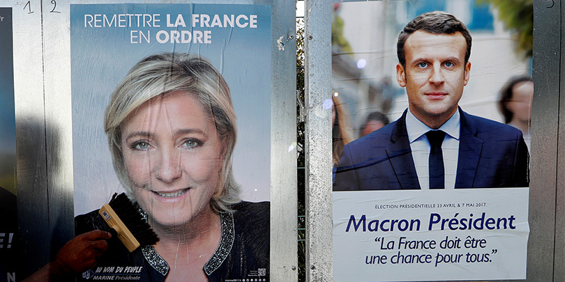 Франция выбирает: во второй тур прошли Макрон и Ле Пен