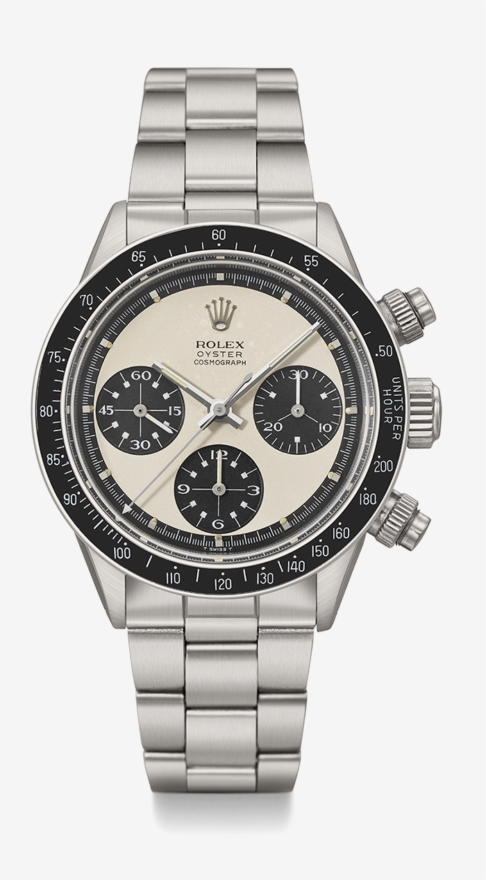 Часы Ref 6263 Paul Newman, Rolex. Эстимейт 300&ndash;500 тысяч швейцарских франков, проданы за 420,5 тысячи швейцарских франков