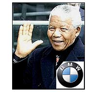 Один из десяти BMW с автографом Н.Манделы будет продан в Великобритании