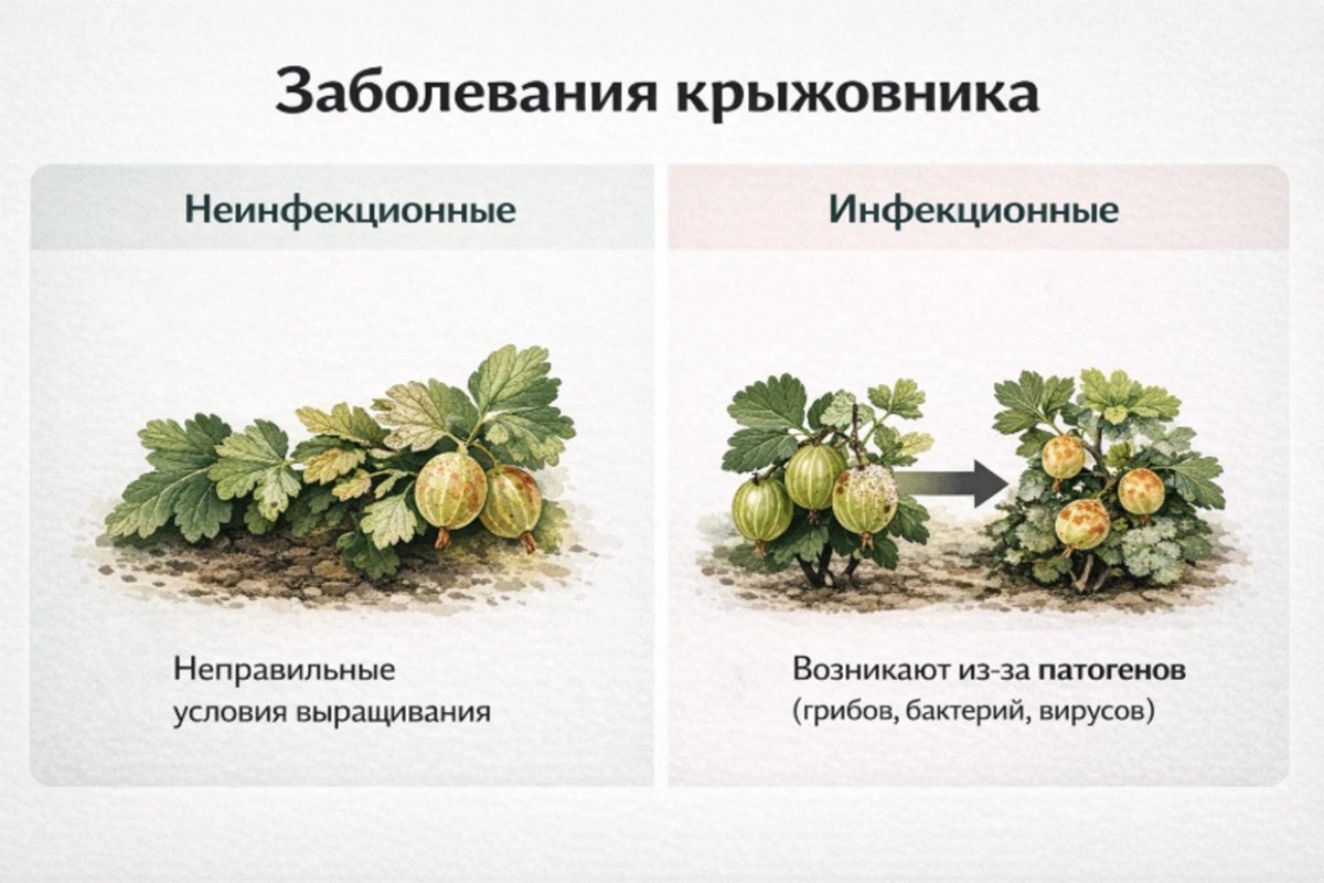 Виды заболеваний крыжовника