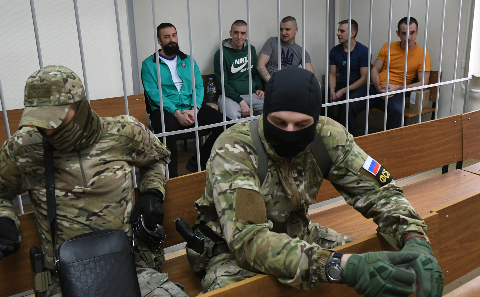 Украинские моряки на заседании Лефортовского суда Москвы
