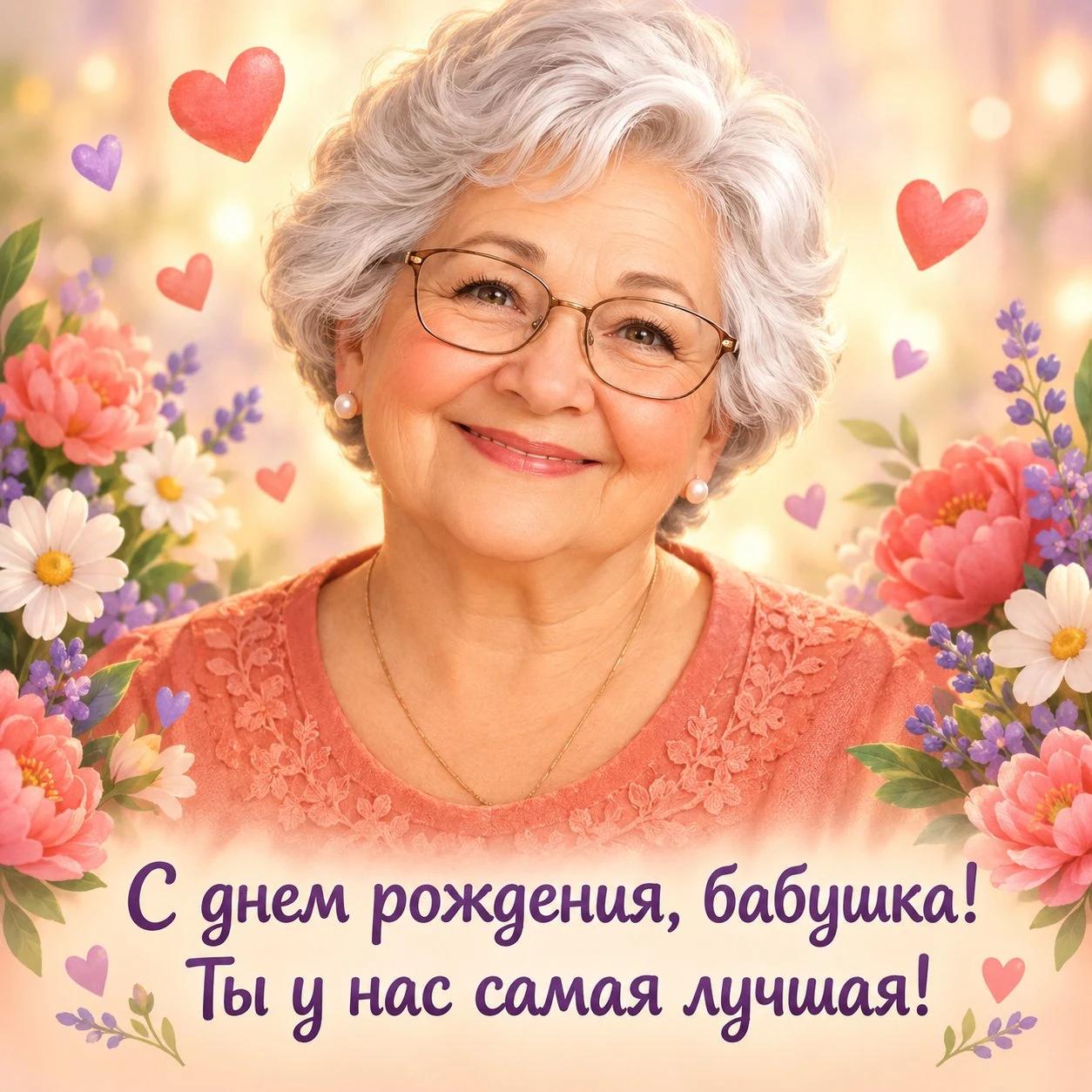 Оригинальная открытка с днем рождения бабушке