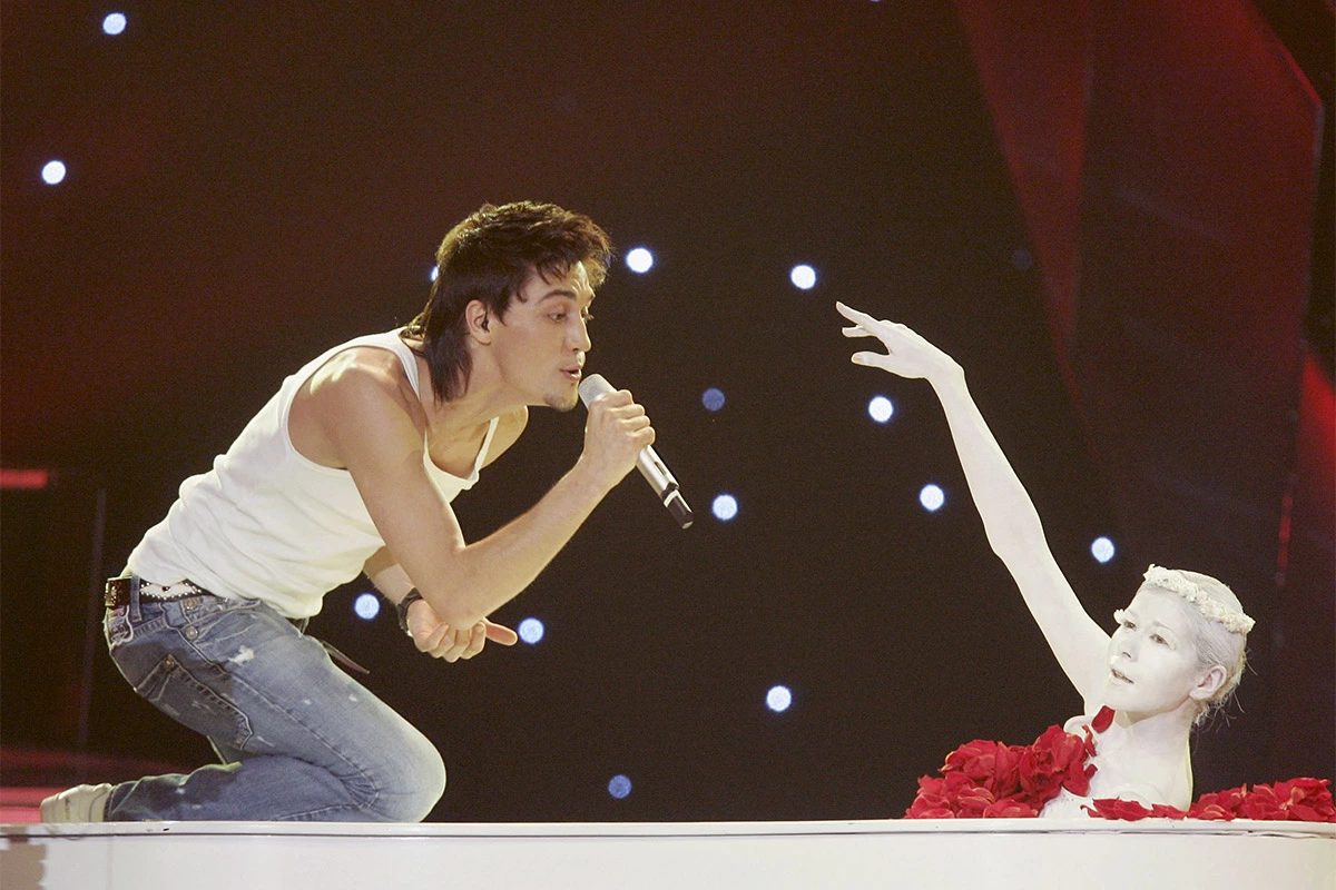 Дима Билан на «Евровидении» в 2006 году. Тогда он исполнял песню Never Let You Go