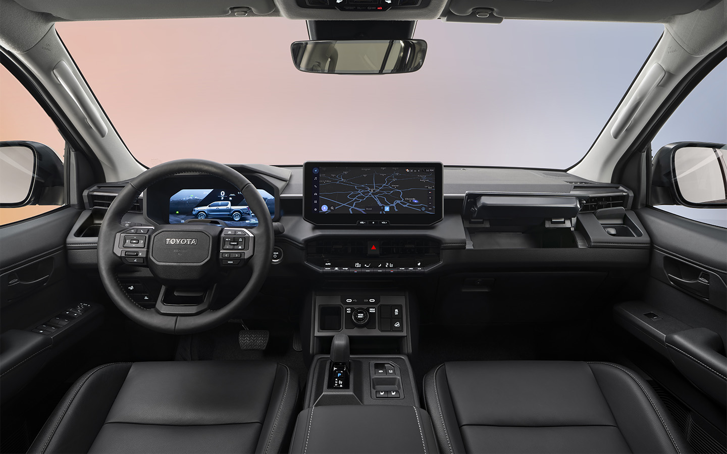 Интерьер новой&nbsp;Toyota Hilux выполнен в лаконичном стиле под стать утилитарному рамному&nbsp;внедорожнику