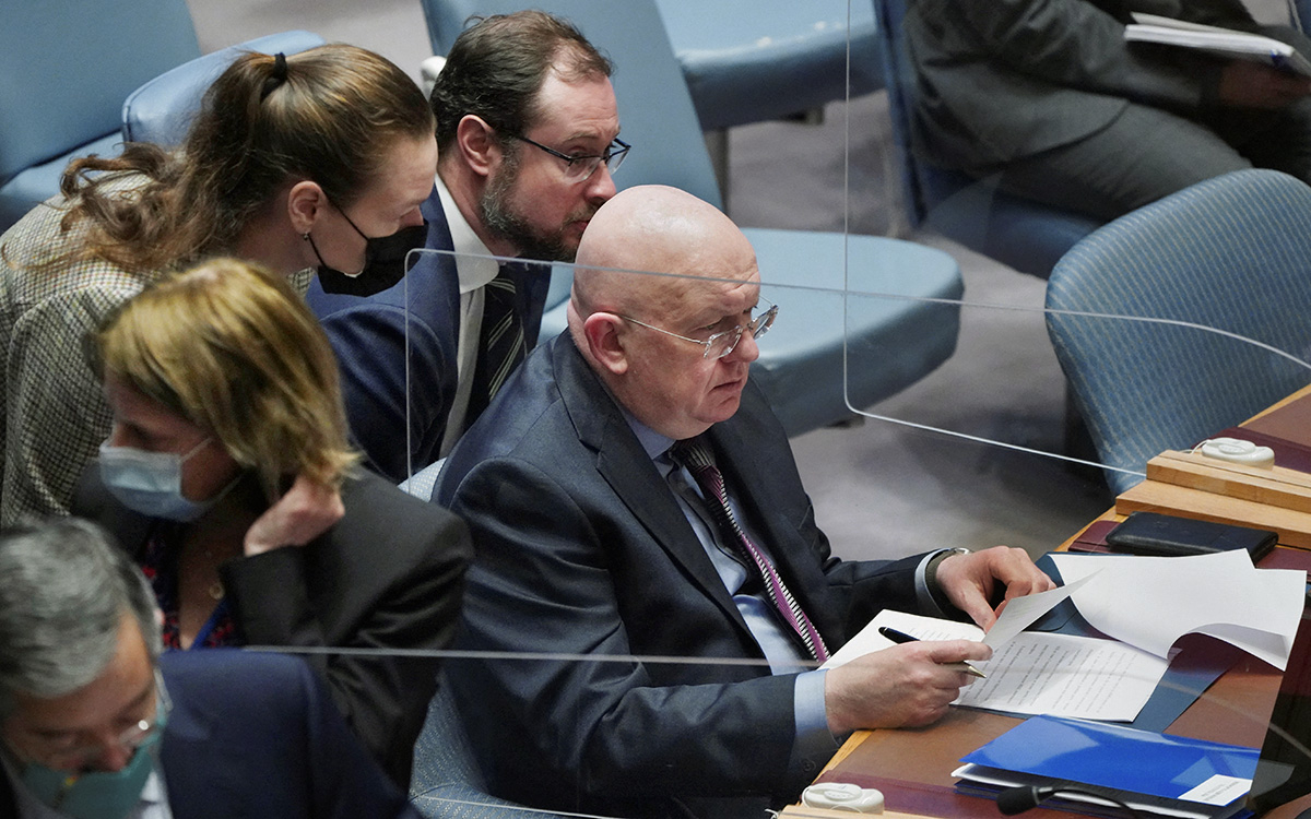 Василий Небензя на заседании Совета Безопасности Организации Объединённых Наций