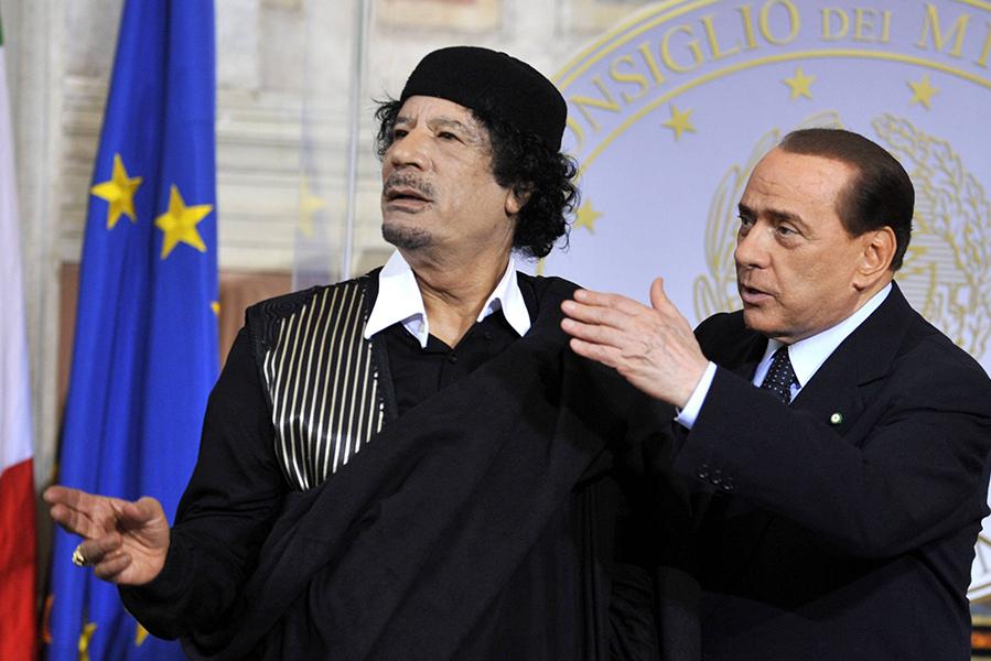 Муаммар Каддафи и Сильвио Берлускони