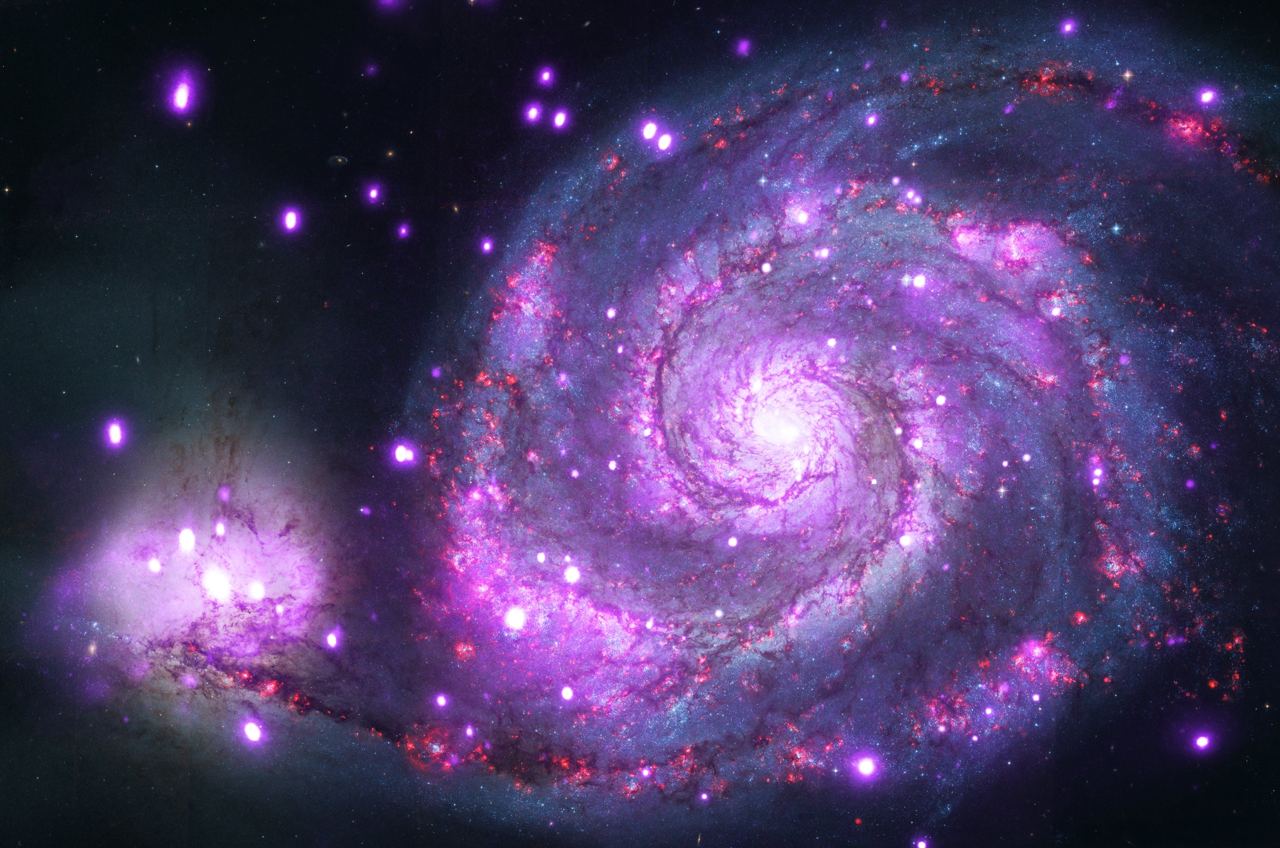 Спиральная галактика Водоворот и компаньон NGC 5195