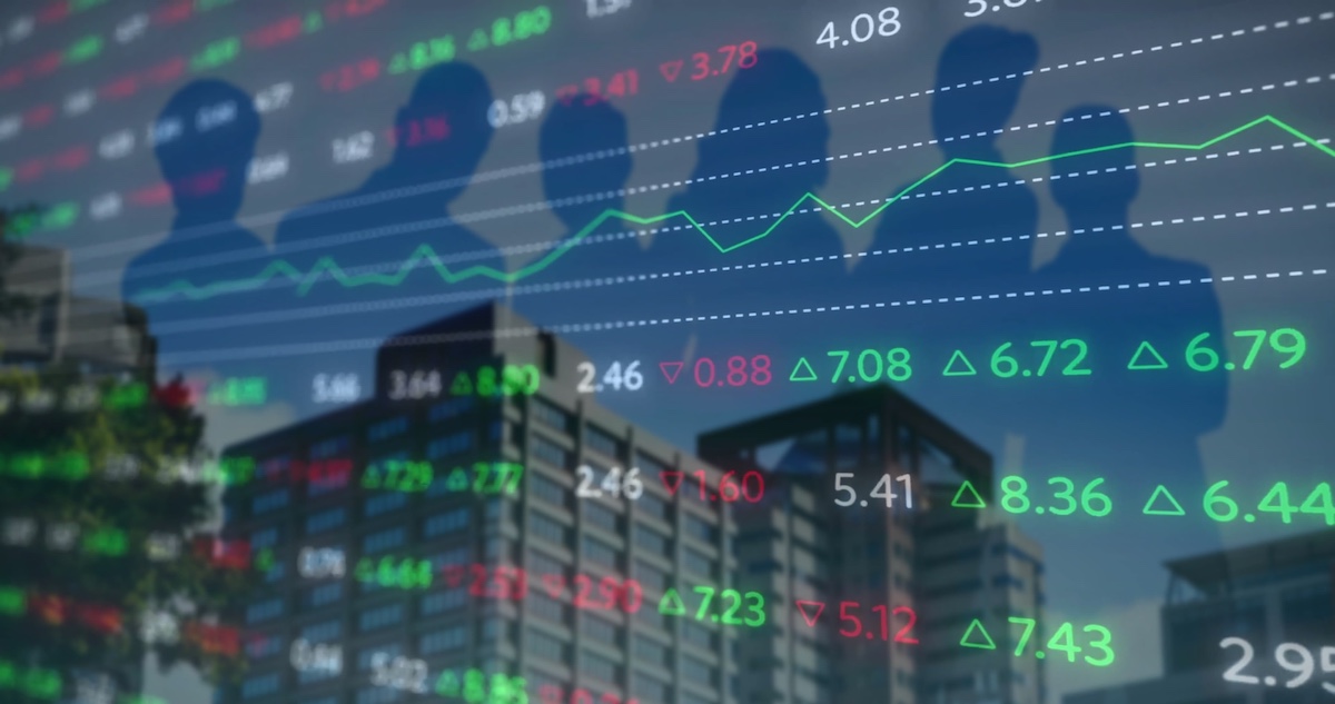 Биржевое табло с котировками различных активов&nbsp;