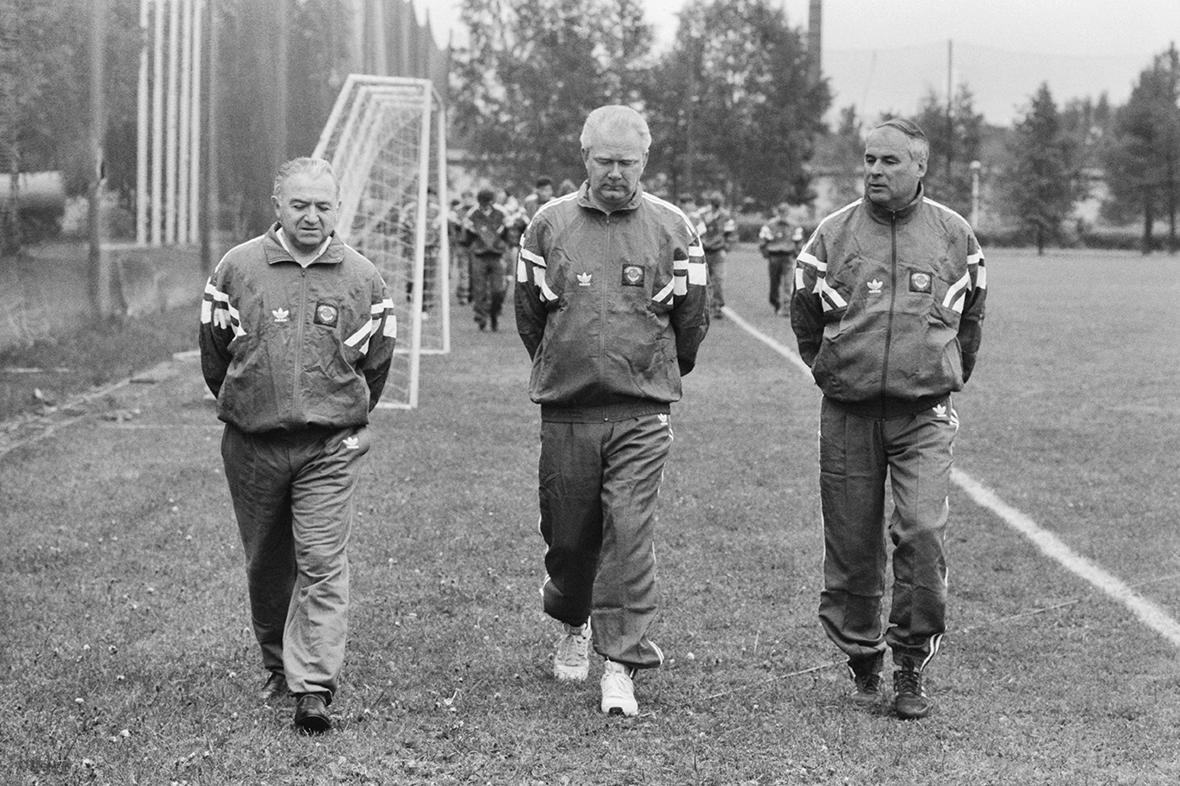 Никита Симонян,&nbsp;Валерий Лобановский и Юрий Морозов