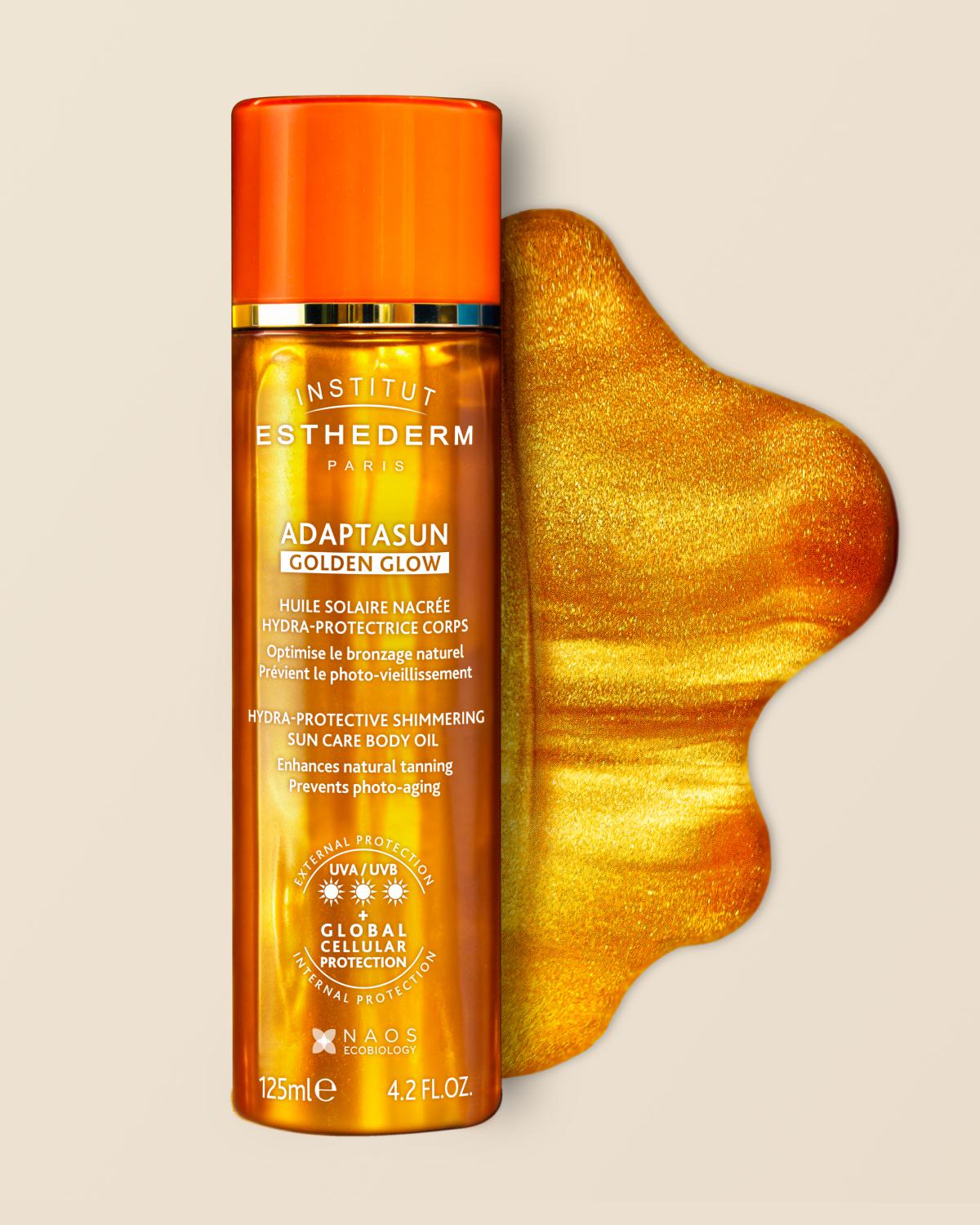 Солнцезащитное масло для тела с шиммером Adaptasan Golden Glow 3*, Institut Esthederm