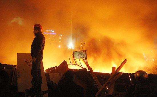Во время массовых беспорядков на&nbsp;площади Независимости в&nbsp;Киеве. 2014 год

