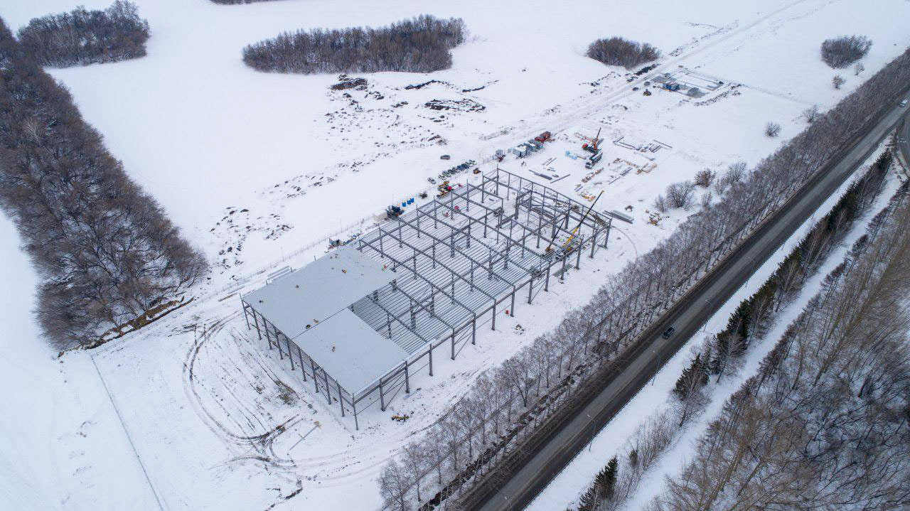 Модульный строительный городок Сибакадемстроя на въезде в Краснообск