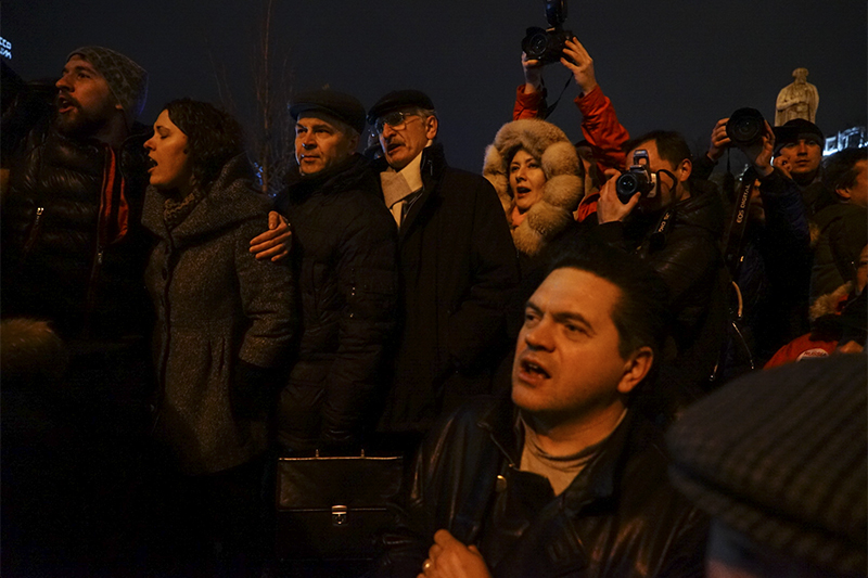 Участники акции протеста против&nbsp;платных парковок на&nbsp;Пушкинской площади в&nbsp;Москве
