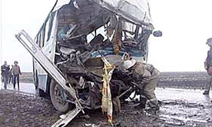 Тяжелая авария автобуса с грузовиком на Украине