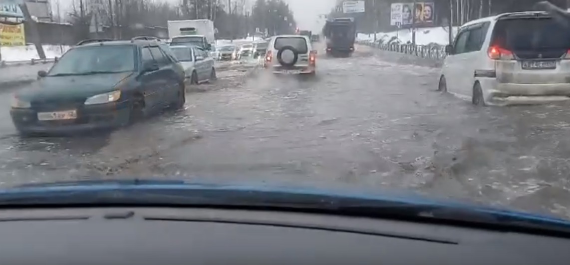 Затопленные дороги в Сертолово