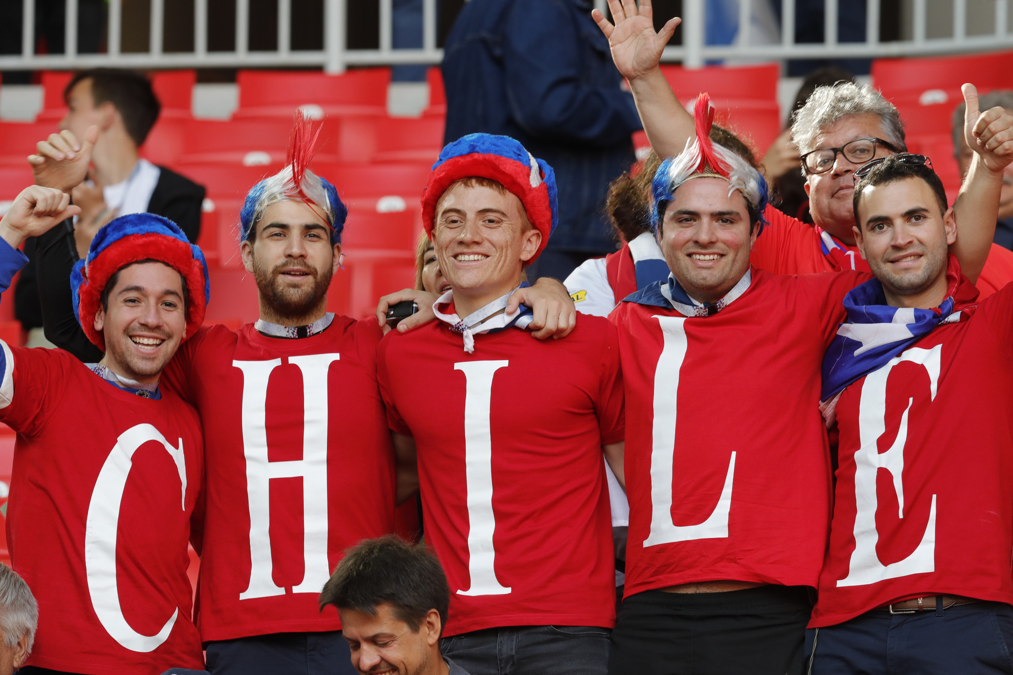 Чилийцы на матче против Германии