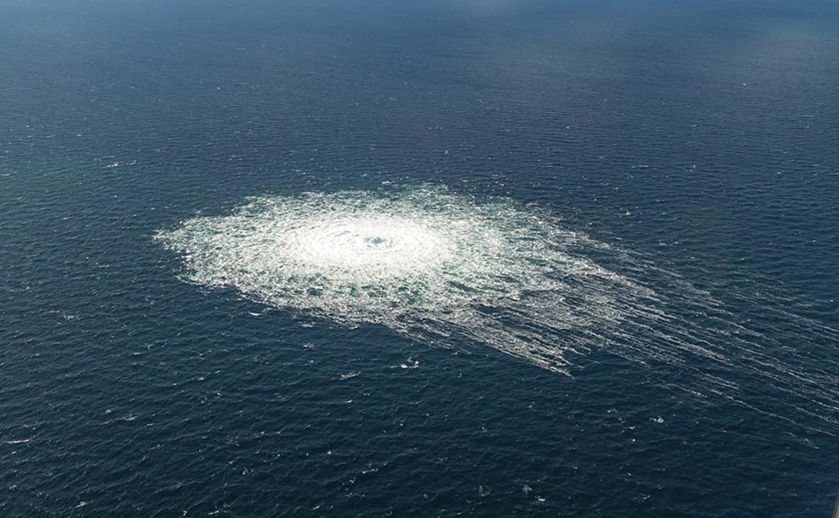 Поверхность моря на месте утечки у острова Борнхольм