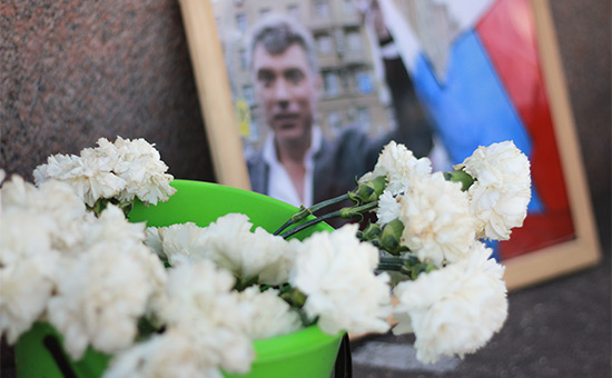 На месте убийства Бориса Немцова


