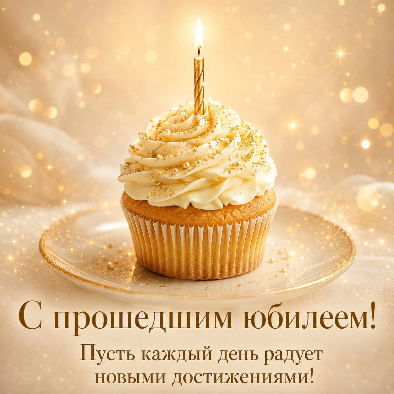 Нежная открытка с прошедшим юбилеем