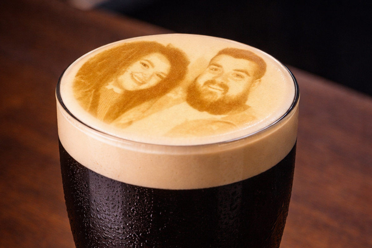 Guinness начал печатать портреты на пивной пенке
