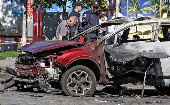 На месте взрыва автомобиля, в&nbsp;котором находился журналист Павел Шеремет
