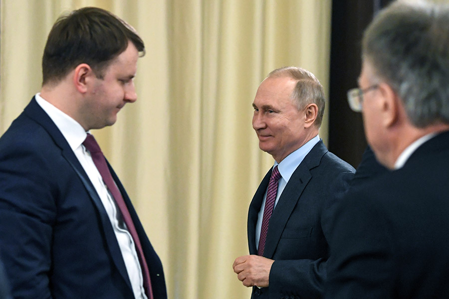 Президент&nbsp;Владимир Путин и его помощник Максим Орешкин
