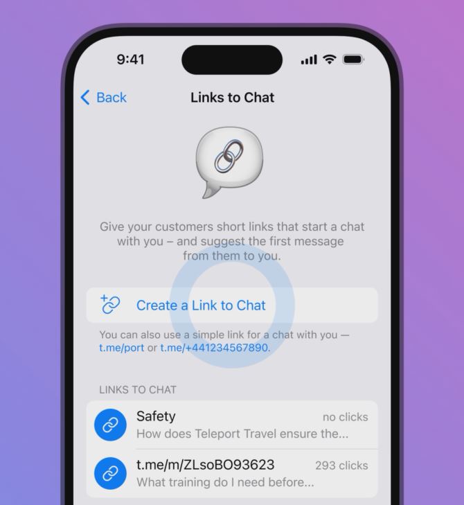Ссылки на чат в Telegram