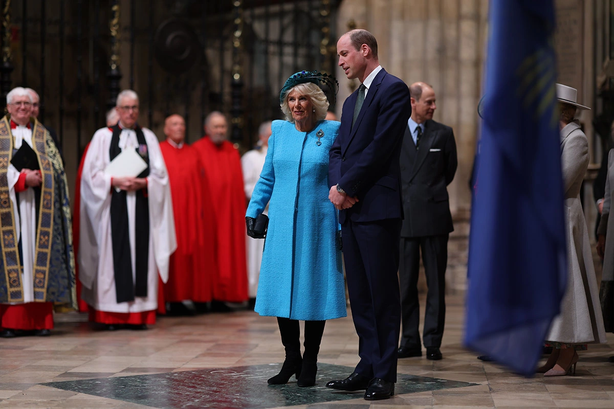 <p>Королева Камилла и принц Уильям на службе в честь Дня Содружества, 11 марта 2024 года</p>