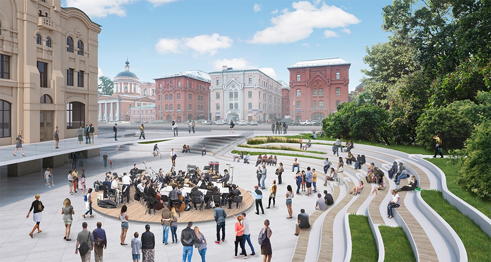 Амфитеатр в центре Москвы: каким будет «Музейный парк» у Новой площади