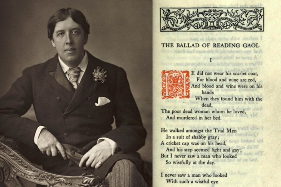 Оскар Уайльд, заключенный Редингской тюрьмы с 1895 по 1897 год,&nbsp;и отрывок из его произведения &laquo;Баллада Редингской тюрьмы&raquo;